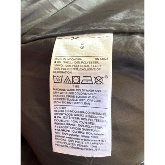 Old Navy Mens Gray Puffer Jacket With Sherpa Collar Size L Polyester Shell & Lin - Picture 5 of 6